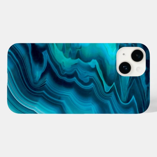 Coques Case-Mate iPhone Texture de l'agate vert de mer (Verso (horizontal))
