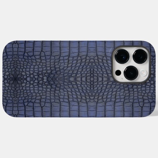 Coques Case-Mate iPhone Texture de l'alligator de cobalt (Verso (horizontal))