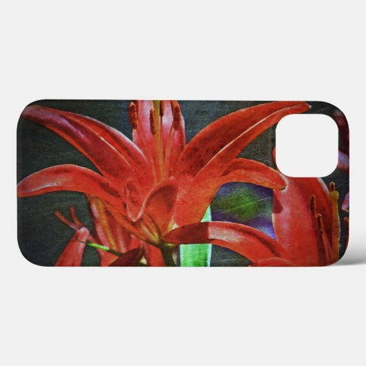 Coques Case-Mate iPhone Texture de Lily-rouge par Shirley Taylor (Verso (horizontal))