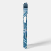 Coques Case-Mate iPhone Texture de Marbre blanc bleu Abstrait 3D (Verso / Droite)