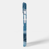 Coques Case-Mate iPhone Texture de Marbre blanc bleu Abstrait 3D (Verso / Gauche)