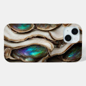 Coques Case-Mate iPhone Texture de marbre élégant Pierres d'Abalone Luxe (Verso (horizontal))