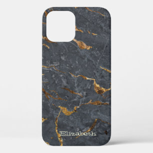 Case-Mate iPhone Case Texture de marbre gris doré