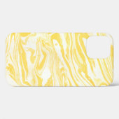 Coques Case-Mate iPhone Texture de marbre jaune. Main dessinée (Verso (horizontal))