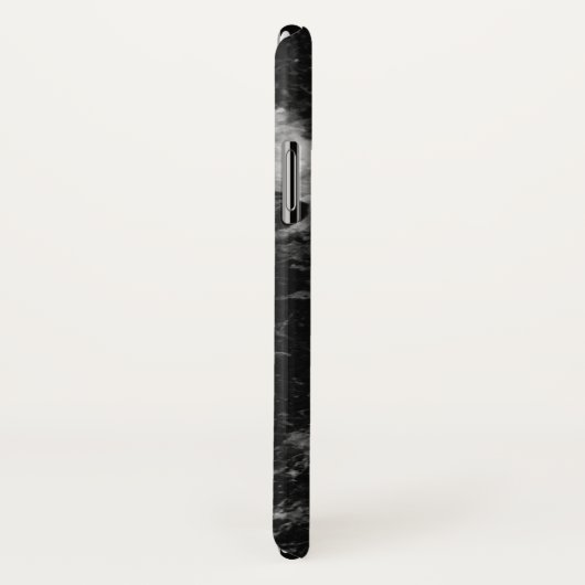 Coques Case-Mate iPhone Texture de marbre noir et gris Faux (Dos/Droite)