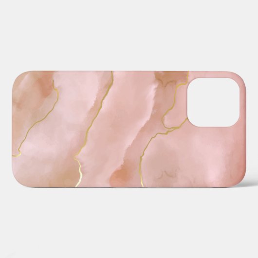 Coques Case-Mate iPhone Texture de marbre rose (Verso (horizontal))