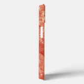 Coques Case-Mate iPhone Texture de marbre rouge corail (Verso / Droite)