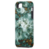 Coques Case-Mate iPhone Texture de marbre vert avec des veines (Dos gauche)