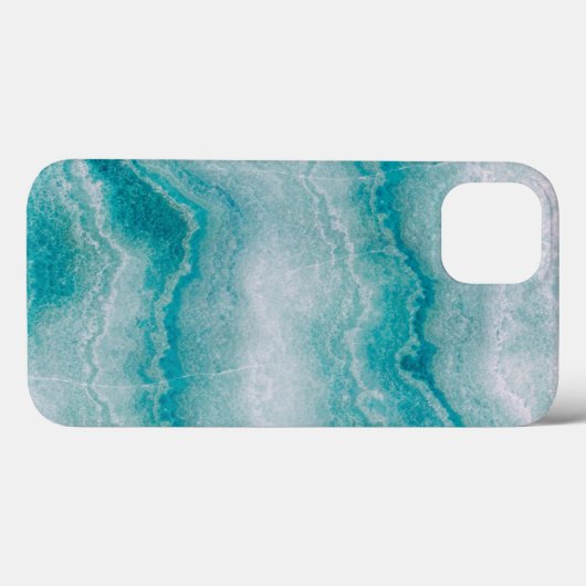 Coques Case-Mate iPhone Texture de marbre vert de mer (Verso (horizontal))