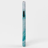 Coques Case-Mate iPhone Texture de marbre vert de mer (Dos/Droite)