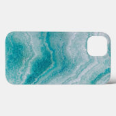 Coques Case-Mate iPhone Texture de marbre vert de mer (Verso (horizontal))