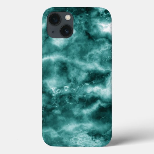 Coques Case-Mate iPhone Texture de marbre vert-foncé (Verso)