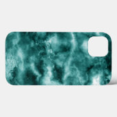 Coques Case-Mate iPhone Texture de marbre vert-foncé (Verso (horizontal))