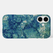 Coques Case-Mate iPhone Texture de marbre vert Turquoise bleu (Verso (horizontal))