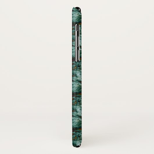 Coques Case-Mate iPhone Texture de marbre verte avec des veines (Dos/Gauche)