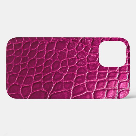 Coques Case-Mate iPhone Texture de peau de crocodile rose (Verso (horizontal))