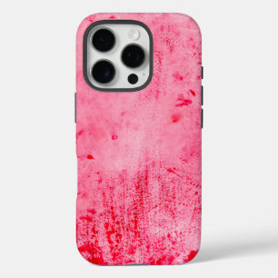 Coques iPhone 16 Pro Texture de peinture grunge rose rouge
