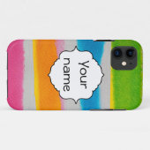 Coques Case-Mate iPhone Texture de rayures d'aquarelles (Dos (Horizontal))