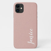 Coques Case-Mate iPhone Texture de sable rose doux Ajouter votre nom (Dos)
