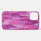 Coques Case-Mate iPhone Texture de tissu tricoté tons violets (Verso (horizontal))
