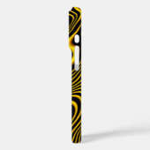 Coques Case-Mate iPhone Texture de tourbillons noir jaune or (Verso / Gauche)