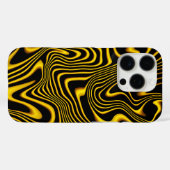 Coques Case-Mate iPhone Texture de tourbillons noir jaune or (Verso (horizontal))