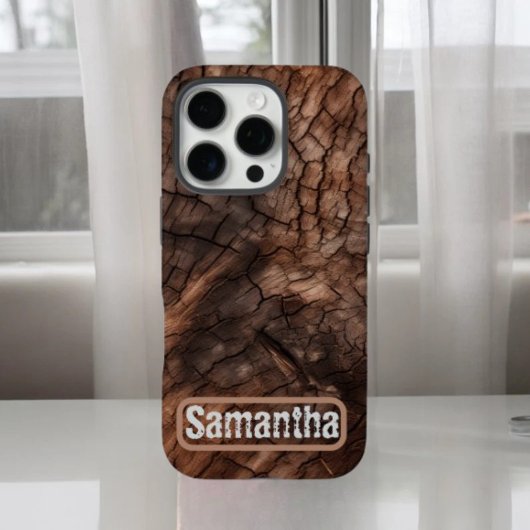 Coques Case-Mate iPhone Texture d'écorce d'arbre rustique personnalisée