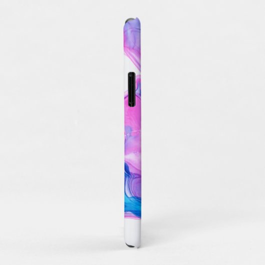 Coques Case-Mate iPhone Texture d'encre bleu rose et violet (Dos/Droite)