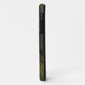 Coques Case-Mate iPhone texture des ondes bleues et jaunes (Dos/Gauche)