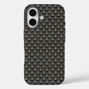 Coques iPhone 16 Texture d'impression de pointes d'acier brut indus