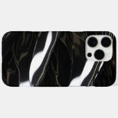 Coques Case-Mate iPhone Texture d'onde 3D noire haute brillance (Verso (horizontal))