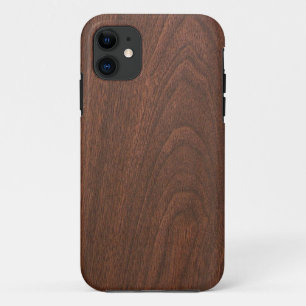 Coque iPhone 11 texture en bois rouge