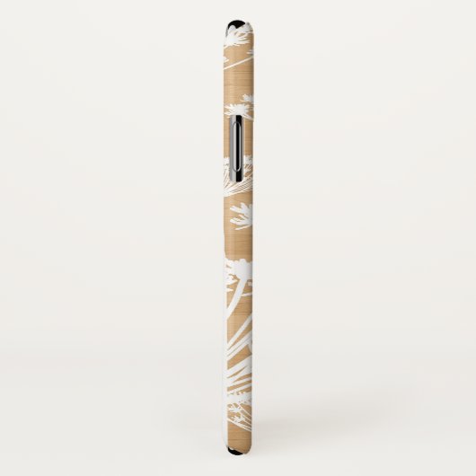 Coques Case-Mate iPhone Texture en bois rustique avec des pissenlits blanc (Dos/Droite)