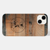 Coques Case-Mate iPhone Texture en bois rustique et monogramme de cerfs su (Verso (horizontal))