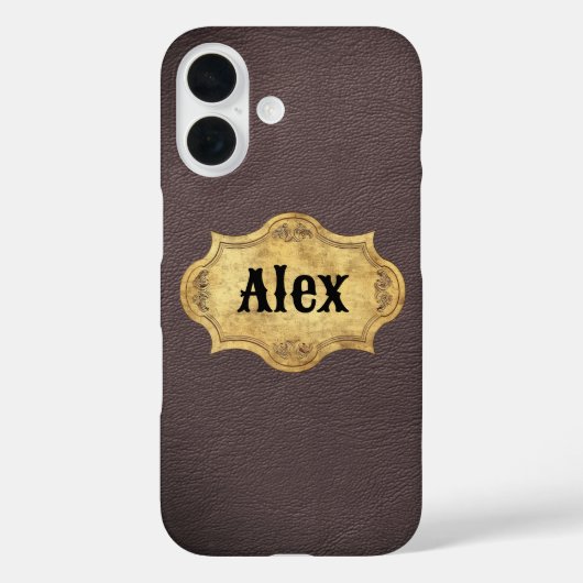 Coques Case-Mate iPhone Texture en cuir avec Badge Grunge (Verso)