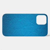 Coques Case-Mate iPhone Texture en cuir bleu (Verso (horizontal))
