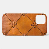 Coques Case-Mate iPhone Texture en cuir, détails de selvage naturel. (Verso (horizontal))
