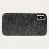 Coques Case-Mate iPhone Texture en cuir noir (Dos (Horizontal))