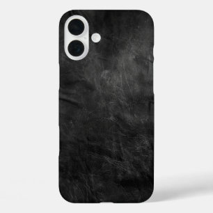 Coques iPhone 16 Plus Texture en cuir noir dépoli
