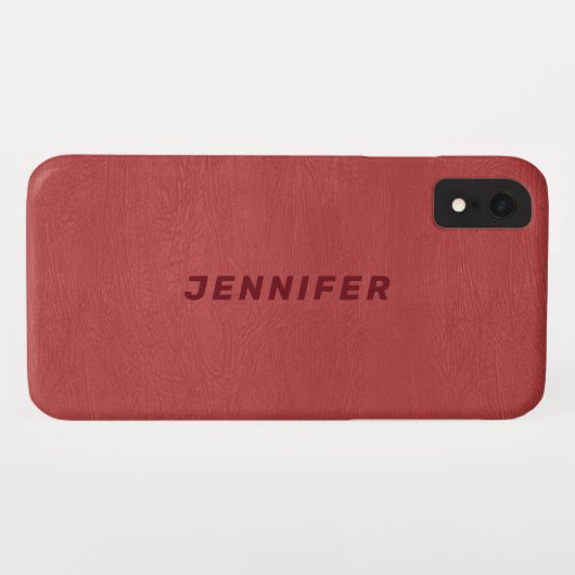 Coques Case-Mate iPhone Texture en cuir rouge Faux (Dos (Horizontal))