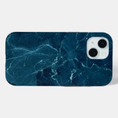 Coques Case-Mate iPhone Texture en marbre bleu marine (Verso (horizontal))