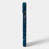 Coques Case-Mate iPhone Texture en marbre bleu marine (Verso / Gauche)