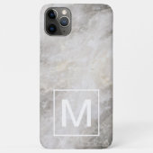 Coques Case-Mate iPhone Texture en marbre gris monogramme (Dos)