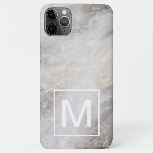 Coques Case-Mate iPhone Texture en marbre gris monogramme (Dos)