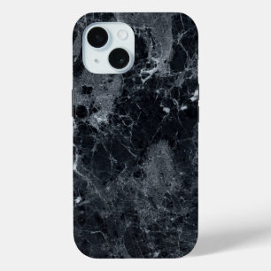 Coque Pour iPhone 15 Texture en marbre noir