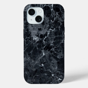 Coque Pour iPhone 15 Texture en marbre noir