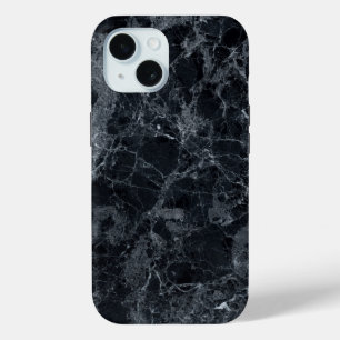 Coque Pour iPhone 15 Texture en marbre noir