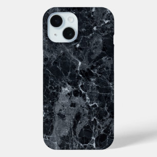 Coque Pour iPhone 15 Texture en marbre noir