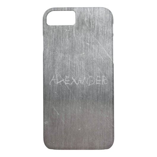 Coques Case-Mate iPhone Texture en métal cool avec nom gravé (Dos)