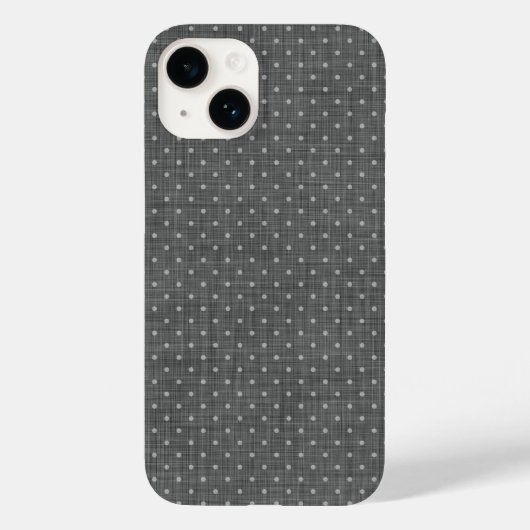 Coques Case-Mate iPhone Texture et Pois mignons en lin gris charbon (Verso)